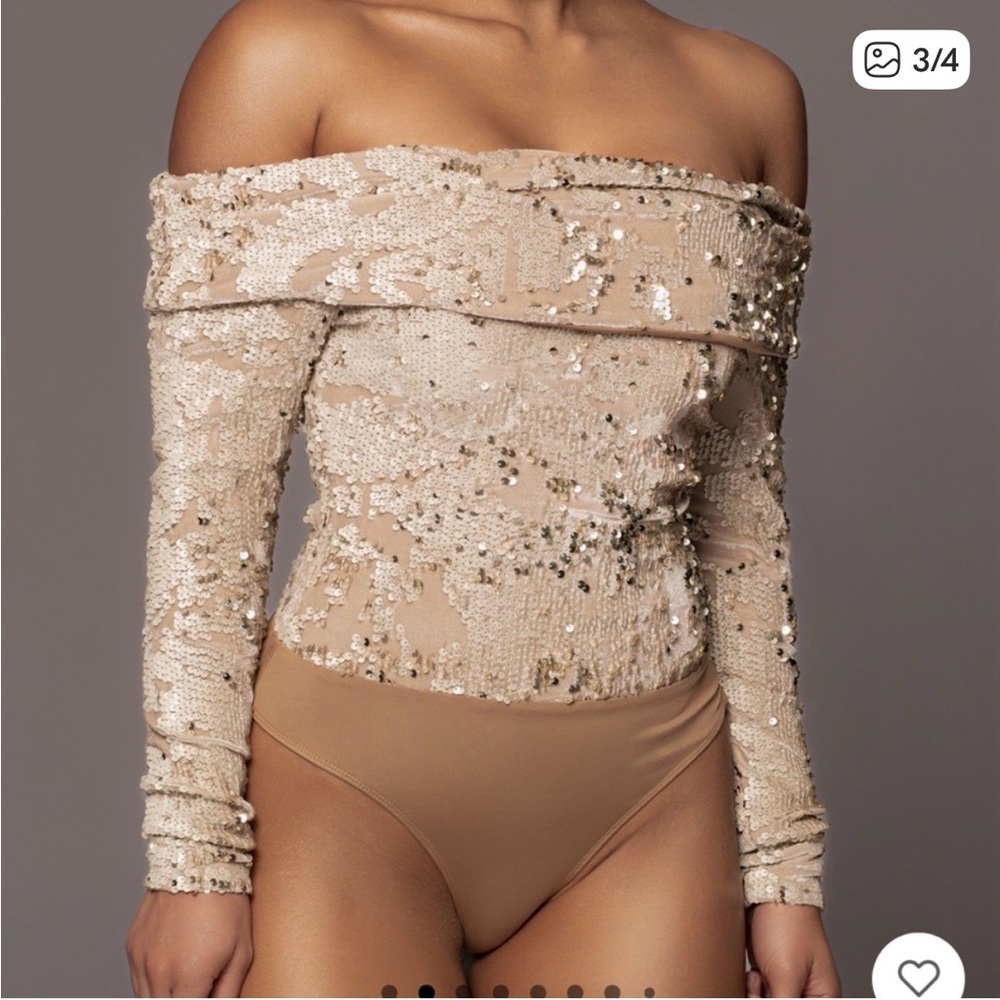 NWT JLUXLABEL Sequin Off-Shoulder Top and Pants Set - Picture 8 of 14